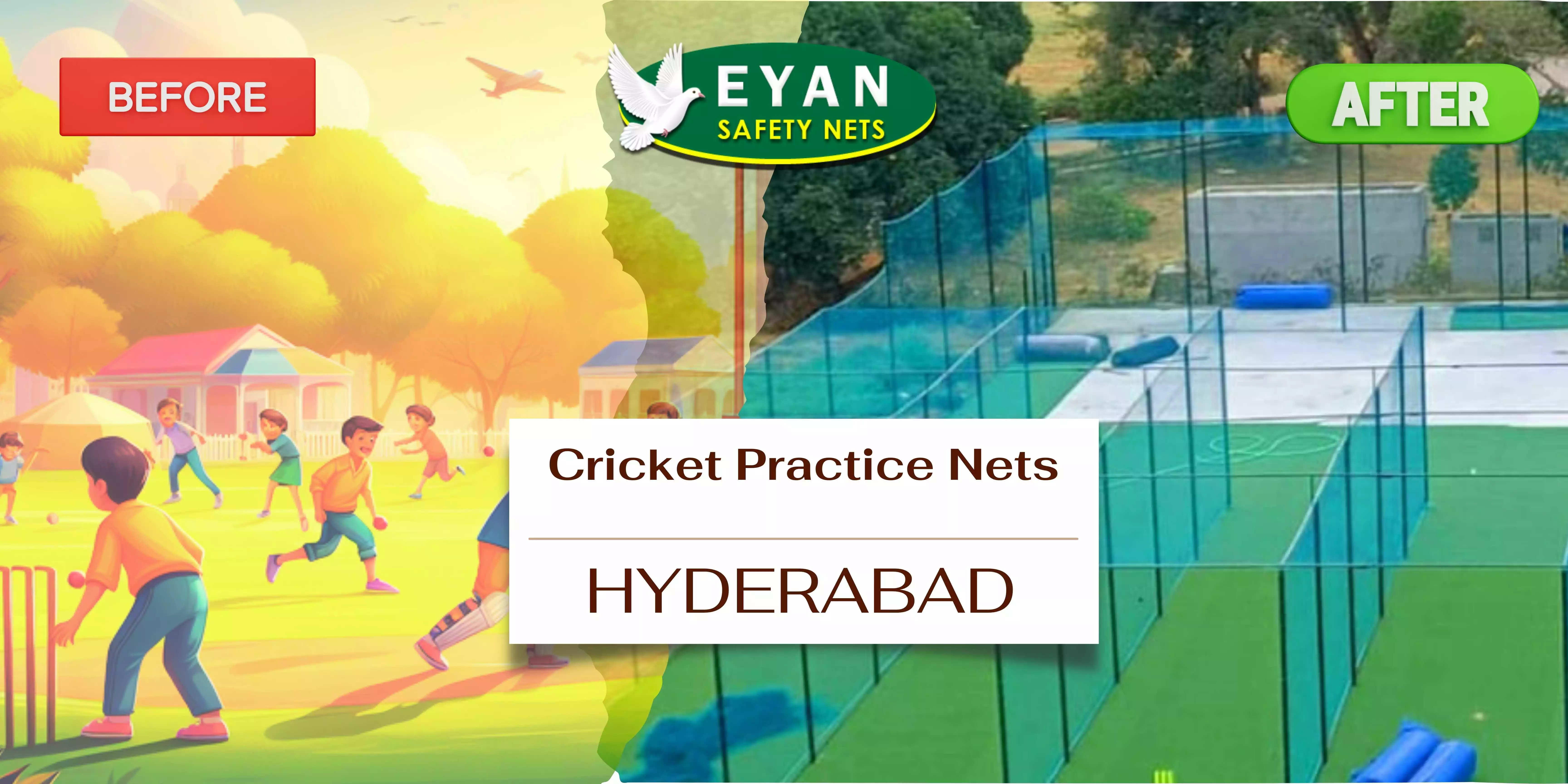 cricket nets installed for an efficient practice