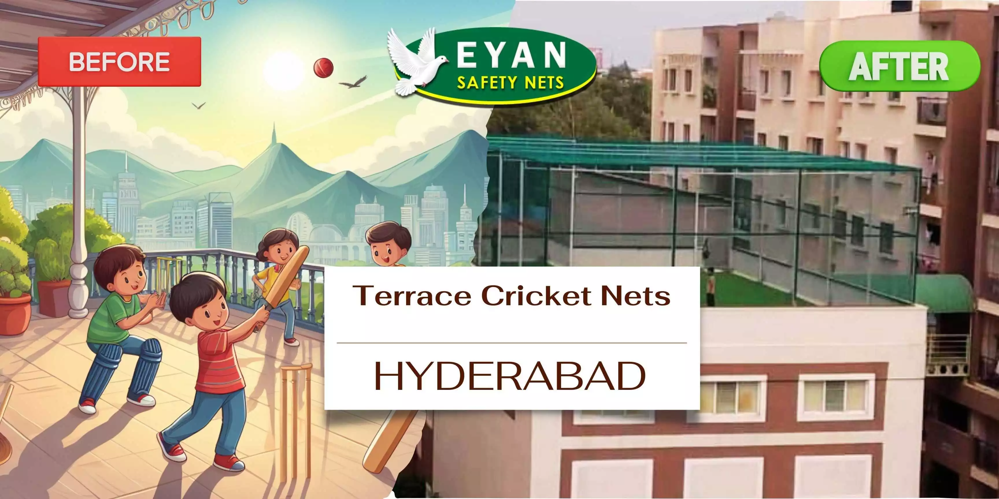 cricket nets installed on terrace in hyderabad