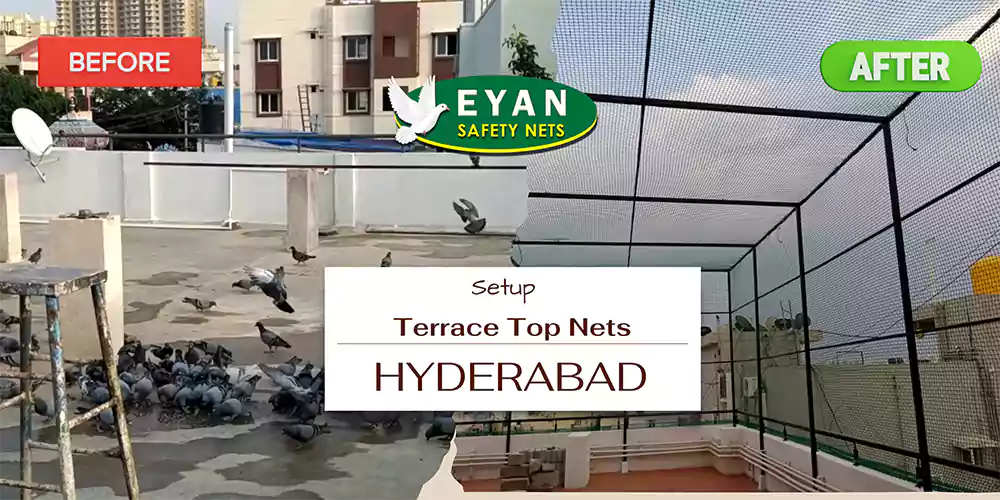 Terrace Top Net Installation in Hyderabad